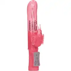  Розовый вибратор-кролик Rotating Butterfly 22,8 см 