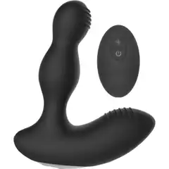  Черный массажер простаты с электростимуляцией и пультом ДУ Prostate massager 