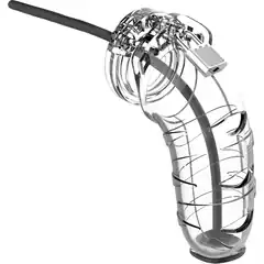 Прозрачный мужской пояс верности со стимулятором уретры Cock Cage Model 17 Chastity 5.5 