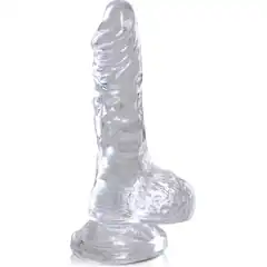  Прозрачный фаллоимитатор King Cock Clear 4 Cock with Balls 12,7 см 