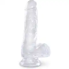  Прозрачный фаллоимитатор King Cock Clear 6 Cock with Balls 17,8 см 