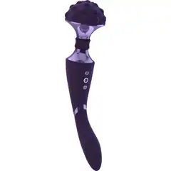  Фиолетовый двухсторонний вибромассажер Shiatsu 27 см 
