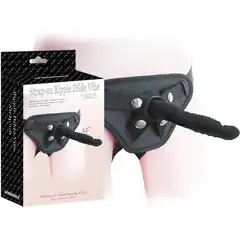  Черный вибрострапон 5.5 inch Strap-on Ripple Dildo Vibe 13,8 см 