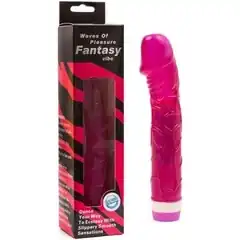  Лиловый вибратор Pleasure Fantasy с богатым рельефом 22,5 см 