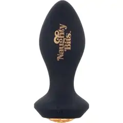  Черная анальная вибропробка с оранжевым кристаллом Naughty Bits Shake Your Ass 10,75 см 