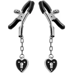  Зажимы на соски с подвесками-замками Charmed Heart Padlock Nipple Clamps 
