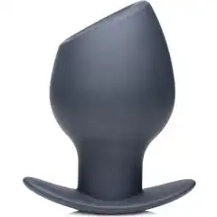 Малая черная анальная пробка Ass Goblet Silicone Hollow Anal Plug Small 9,53 см 
