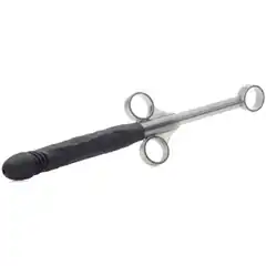  Черный шприц в форме пениса для введения лубриканта Jizz Shooter Silicone Dildo Lube 19,7 см 