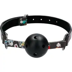  Черный кляп-шарик Breatheable Ball Gag Old School Tattoo Style 
