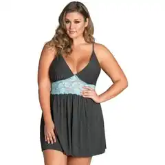  Ночная рубашка с кружевной вставкой Jersey Lace Slipdress 