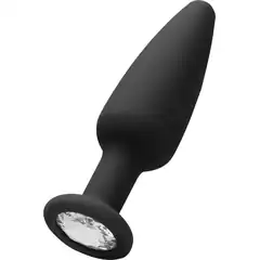  Черная анальная пробка Cone-Shaped Diamond Butt Plug 9 см 