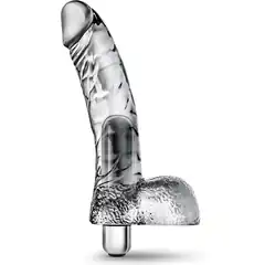  Прозрачный вибратор-реалистик Vibrating Ding Dong 16,5 см 