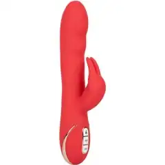  Красный вибромассажер-кролик с функцией нагрева Heated Silicone Ultra-Soft Rabbit 21,5 см 