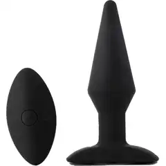  Черный анальный вибромассажер WIRELESS REMOTE PLUG 13 см 