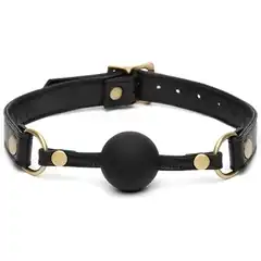  Черный кляп-шар Bound to You Faux Leather Ball Gag 
