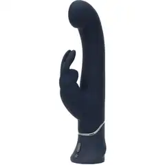  Темно-синий вибратор-кролик Greedy Girl Real-Feel Rabbit Vibrator 25,4 см 