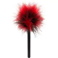  Красно-черная пуховка Mini Feather 21 см 