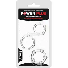  Набор из 3 прозрачных эрекционных колец Power Plus 