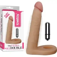 Телесная вибронасадка для двойного проникновения The Ultra Soft Double-Vibrating 15,8 см 