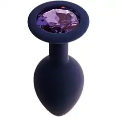  Черничная анальная пробка с фиолетовым кристаллом Gamma S 7,2 см 