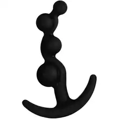  Черная анальная цепочка LURE ME Silicone Anal Toy 10,5 см 