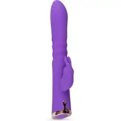  Фиолетовый вибратор-кролик The Queen Thrusting Vibrator 29 см 