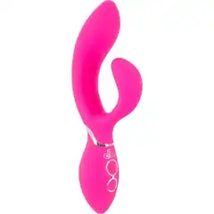  Ярко-розовый вибратор-кролик Bendable Rabbit Vibrator 19,8 см 
