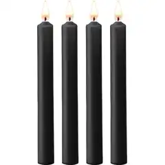  Набор из 4 черных восковых свечей Teasing Wax Candles Large 