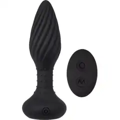  Черный анальный вибростимулятор Frisky Beaded Plug 15,3 см 