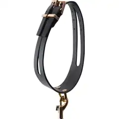  Черный ошейник PREMIUM COLLAR LEASH SET с золотистым поводком 