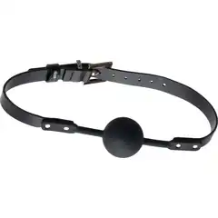  Черный кляп-шарик PREMIUM SOLID SILICONE BALL GAG 