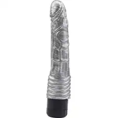  Серебристый вибратор Suq Madiq 22,3 см 