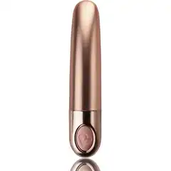  Золотистый мини-вибратор Ellipse 10,5 см 