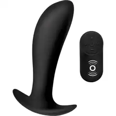  Черный стимулятор простаты Silicone Prostate Vibrator with Remote Control 12 см 