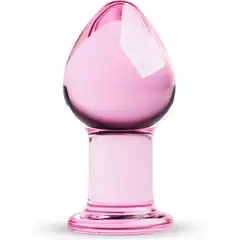  Розовая стеклянная пробка Glass Buttplug No.27 8,5 см 