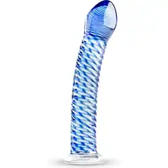  Голубой стеклянный фаллоимитатор Glass Dildo No.5 18 см 