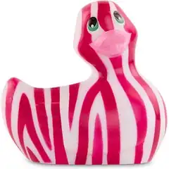  Вибратор-уточка I Rub My Duckie 2.0 Wild с розово-белым анималистическим принтом 