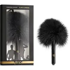  Черная перьевая кисточка с гладкой ручкой Caressing Feather 