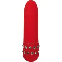  Красный мини-вибратор с кристаллами Diamond Red Petit 11 см 