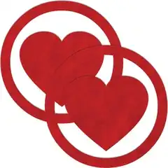  Красные пестисы Round Hearts в виде сердечек в круге 