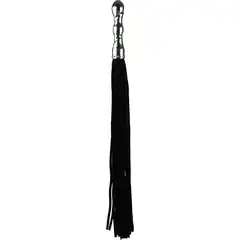  Чёрная плетка Luxury Whip18k-Whitegold plated с покрытой белым золотом рукоятью 