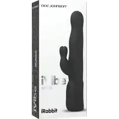  Чёрный хай-тек вибромассажер iVibe Select iRabbit 26 см 