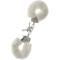  Металлические наручники с белой меховой опушкой METAL HANDCUFF WITH PLUSH WHITE 