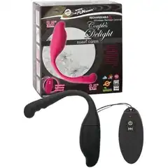  Чёрный вибростимулятор с пультом ДУ Couples Delight Remote Control Vibe 