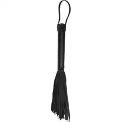  Чёрная многохвостая кожаная плетка Passionate Flogger 39 см 