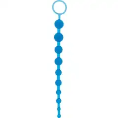  Синяя анальная цепочка с кольцом ORIENTAL JELLY BUTT BEADS 26,6 см 
