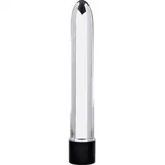  Серебристый вибратор RETRO ULTRA SLIMLINE 17 см 
