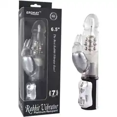  Вибратор Classicle Rabbit Silver с ротацией 24 см 