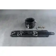  Чёрные подвёрнутые наножники из кожи 