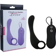  Чёрный вибростимулятор простаты Prostate Stimulator-Lover 13 см 